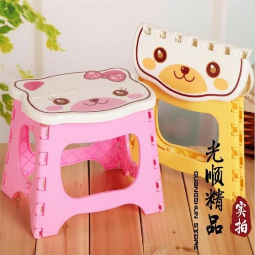 kursi lipat mini karakter kursi anak plastik lipat portable jengkok bangku plastik tempat duduk