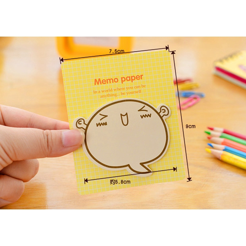 20lembar Kartun Lucu Sticky Notes Siswa Kertas Catatan Pesan Sobek