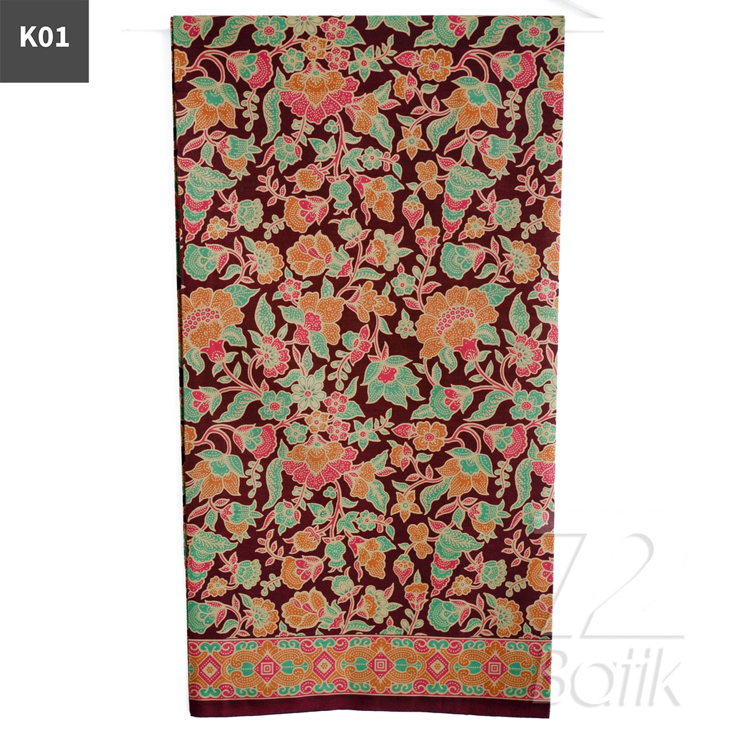 KAIN BATIK PREMIUM Bahan Katun Motif Kembang Kipas Warna Coklat Tua 722360 Cap 72 Jarik Jarit Samping Kebat Panjang Batik Katun Modern Premium Bahan Seragam Batik Pernikahan Kantor Keluarga Murah Kamen Jadi Batik Bali Lembaran