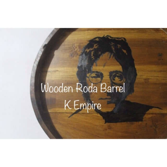Barrel art kayu jati design unik dekor murah