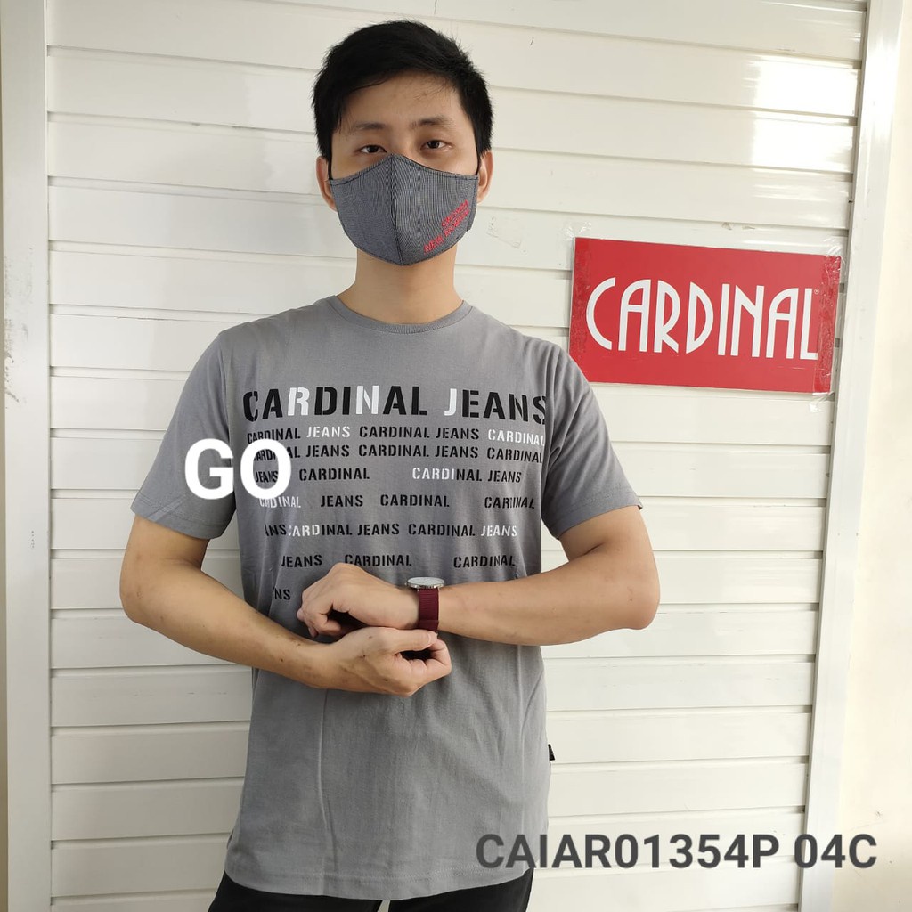 BB CARDINAL JEANS CB KAOS T-Shirt Cowok Baju Reguler Slimfit Cowok Lengan Pendek Bermotif