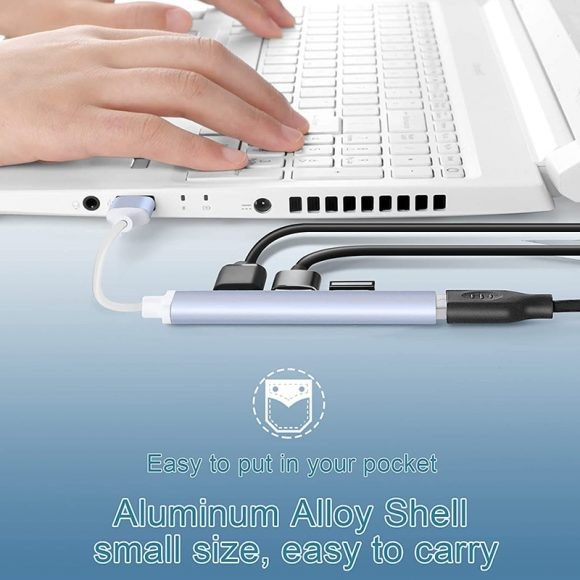 USB 3.0 HUB 4 Port Slim High Speed Bahan Aluminium Alloy