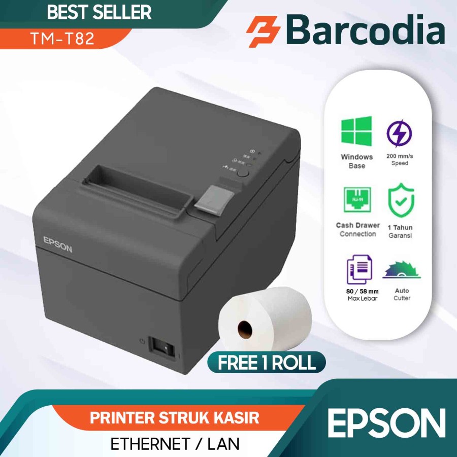 Printer Epson TMT82 USB Kertas Thermal 80MM | TM-T82 USB GARANSI