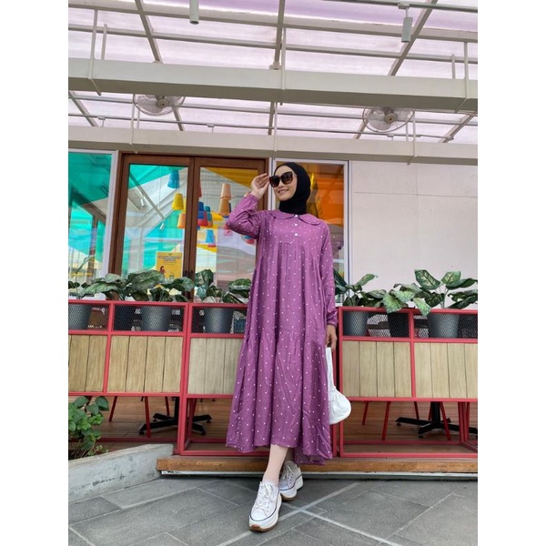 midi dress polka by mumtaza