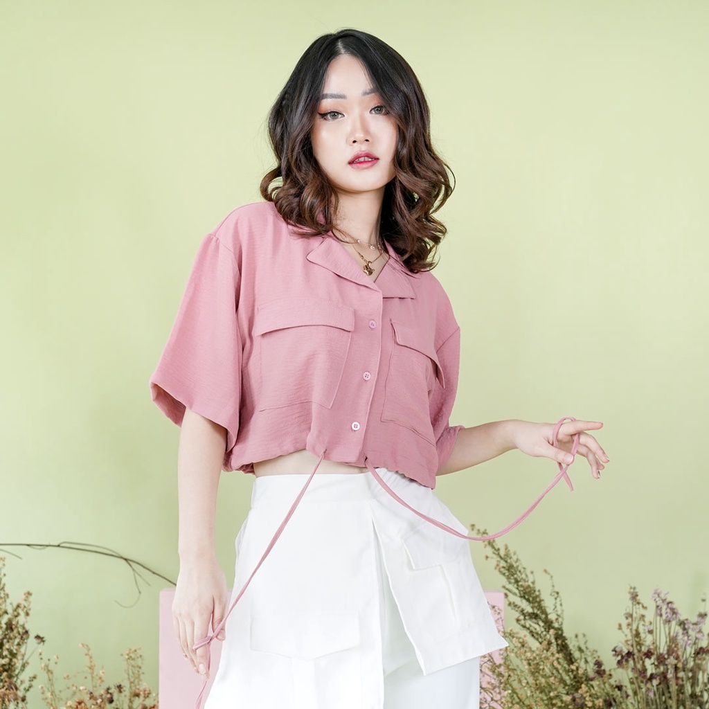 Airflow Cascara Shirt Atasan Kemeja Blouse Top Wanita