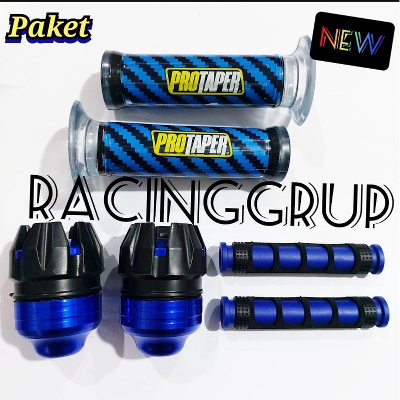 Paket 3 macam jalu as naga hand grip karbon carbon karet rem honda yamaha suzuki biru