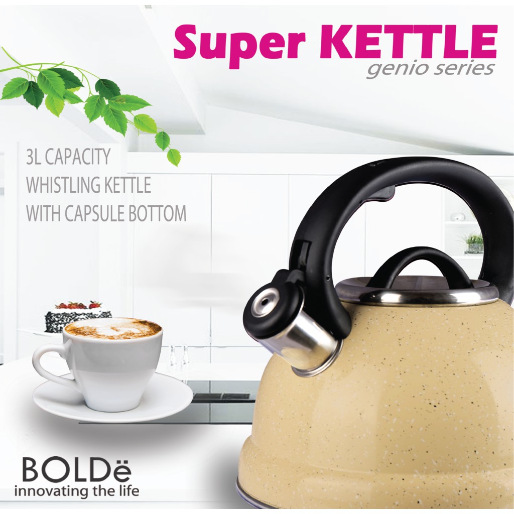 BOLDe Super Kettle GENIO ( Ketel Siul ) Teko Air Stainless 3L