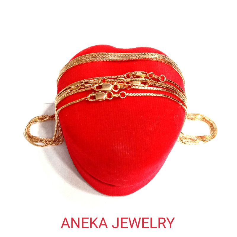 Kalung Anak Itali Santa, pj 35cm, Perak 925, Sepuh Emas Kuning