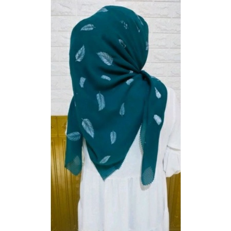 HIJAB SEGIEMPAT WAFFLE MOTIF TULIP/BULU/BUNGA