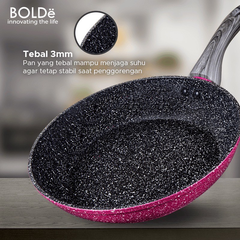 BOLDE Wajan Frypan 22 Cm Black Pink - Super Pan Black Pink