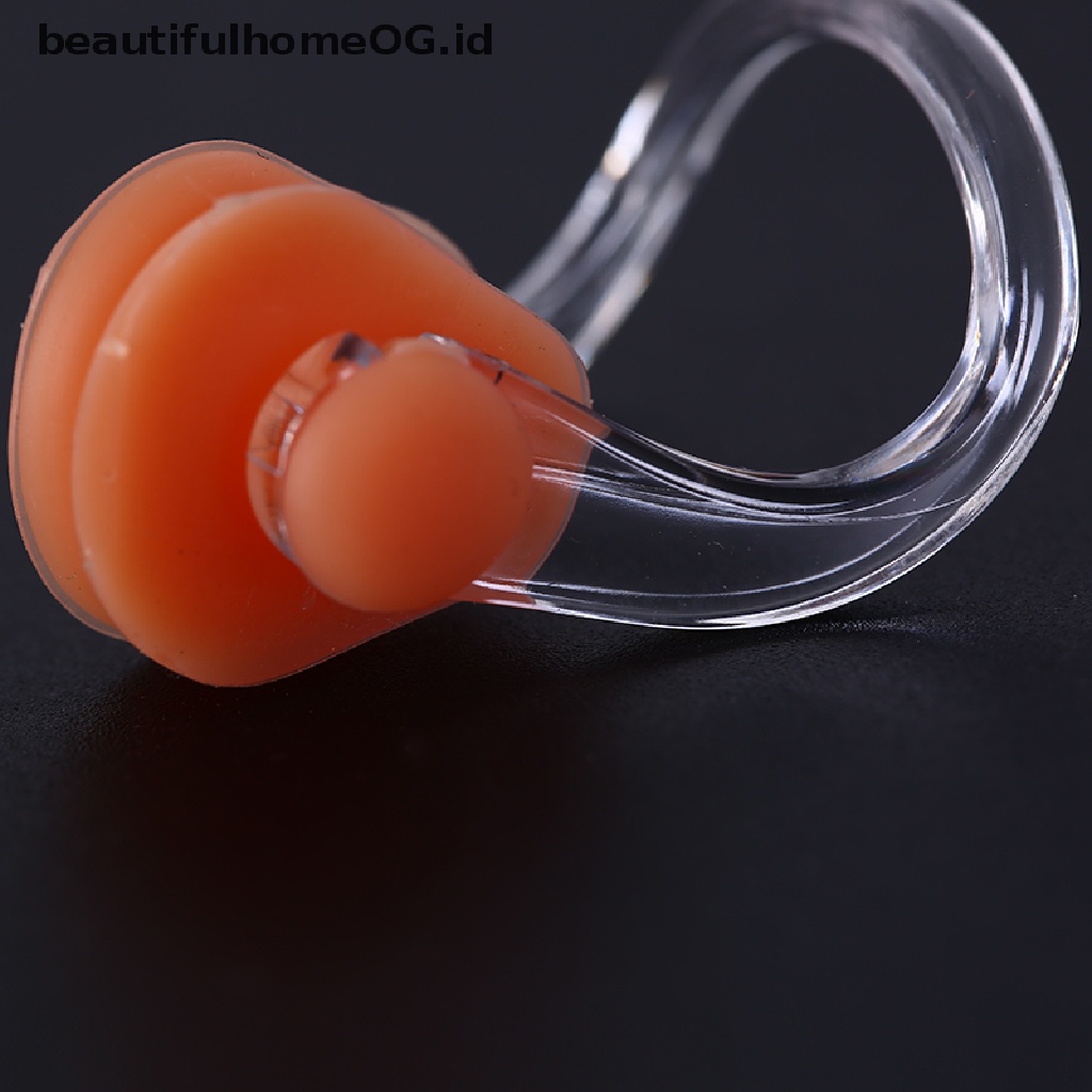 1 set earplug Klip Hidung Bahan Silikon Lembut Tahan Air Untuk Berenang