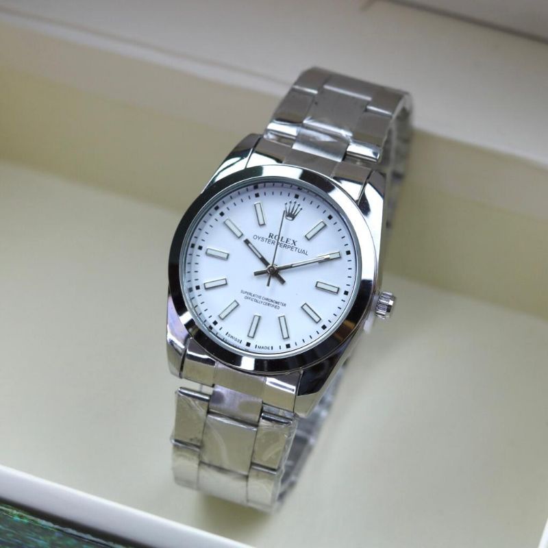 (PW)JAM TANGAN ROLEX D41 FASHION WANITA TALI RANTAI STEINLESS FREE BOX KANCING DAN ORIGINAL
