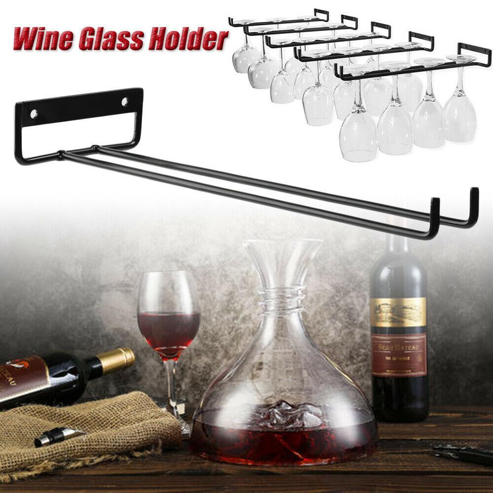 Nickolas1 Tempat Gelas Wine Besi Bar Hias Goblet Organizer Cabinet Rak Gantung