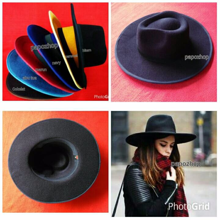 DAPATKAN EXLUSIVE PRODUK BEST SELLER INI SEKARANG JUGA topi fedora lebar hitam polos besar pria wani