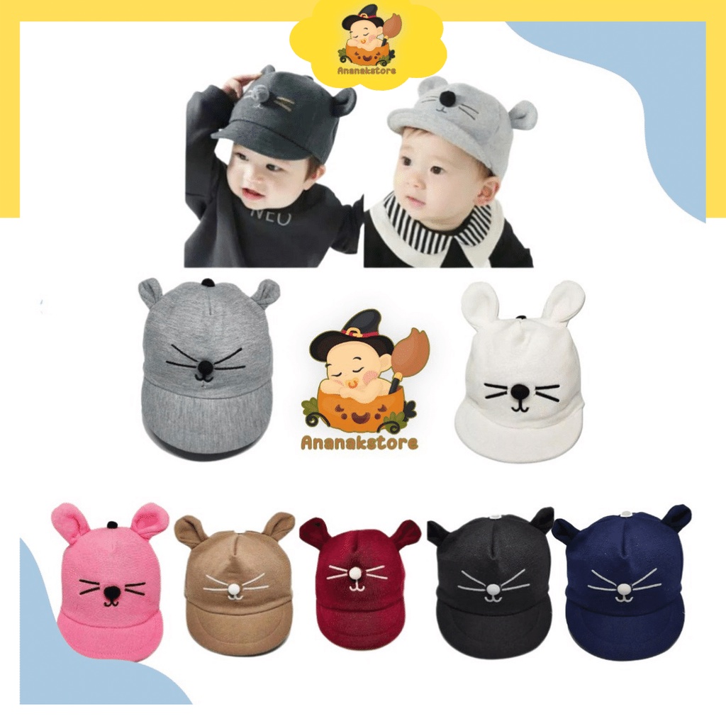 TOPI BAYI KUCING / TOPI BAYI LUCU / TOPI KARAKTER