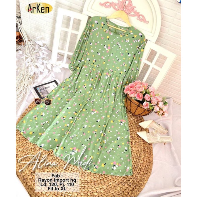 ALINA MIDI ARKEN DRESS RAYON PREMIUM