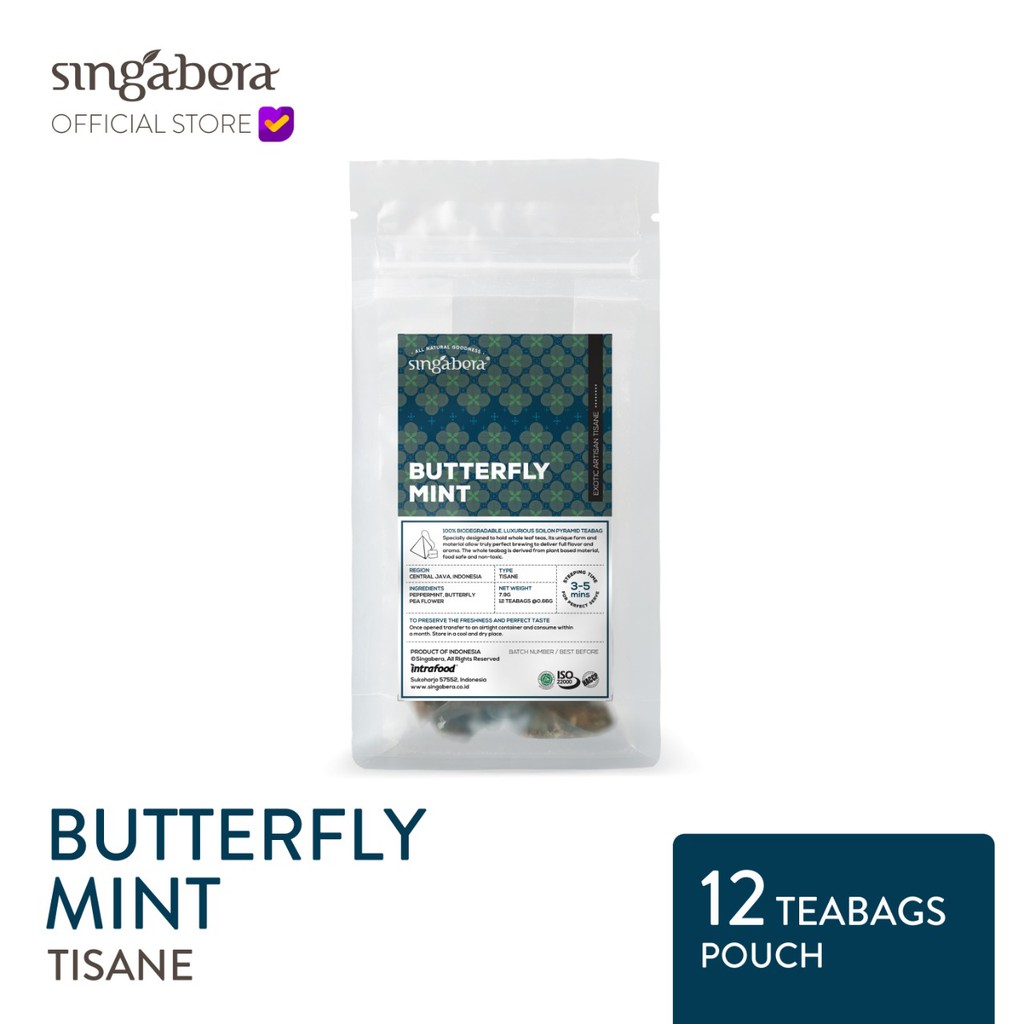 

Singabera Tea & Tisane Butterfly Mint –Telang & Mint– 12 teabag