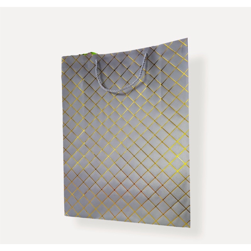 

paperbag goodiebag motif asimetris silver premium 31cmx12cmx41cm (pxlxt)