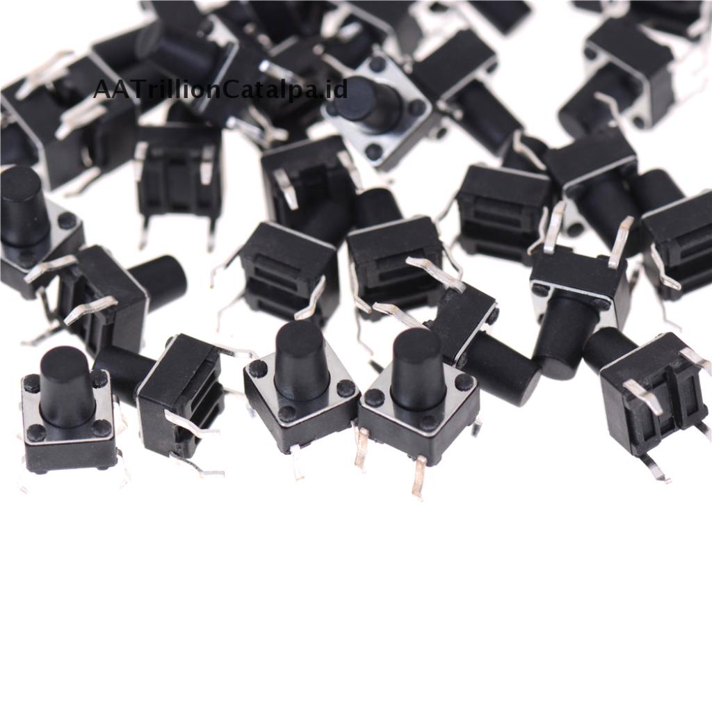 50 Pcs Tombol Saklar Mikro Tactile 4 Pin Ukuran 6x6 X 8mm