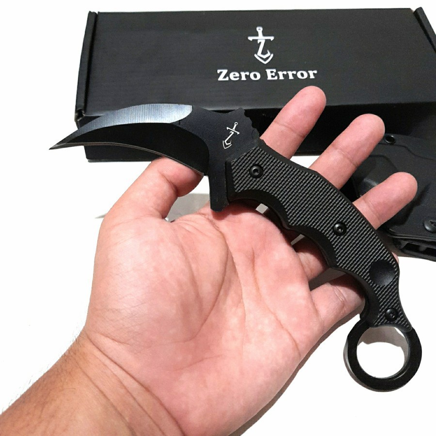 Pisau Karimbit Survival Zerro Error Outdoor Tajam  Bukan Lipat Panjang 12 cm