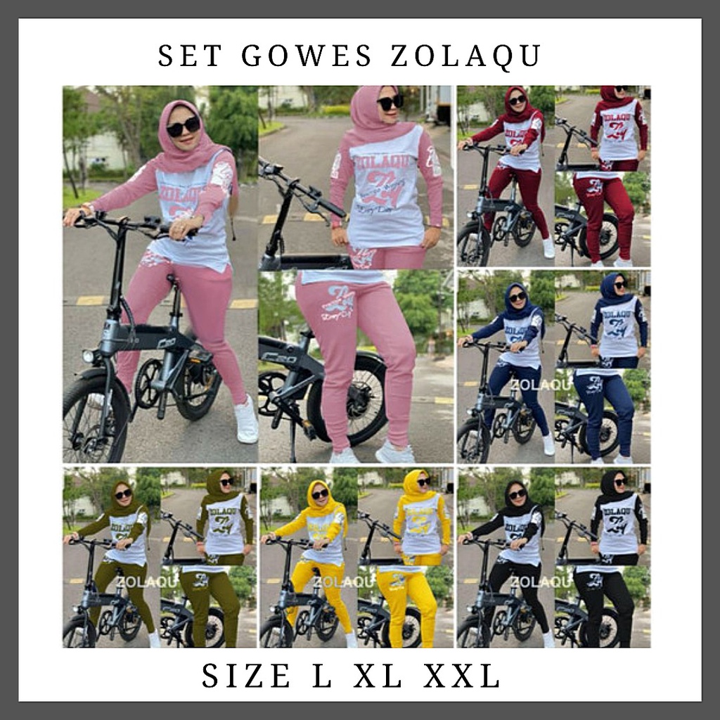 SETELAN BAJU OLAHRAGA WANITA / SETELAN GOWES WANITA / SETELAN SENAM WANITA BIGSIZE ZOLAQU / SETELAN 