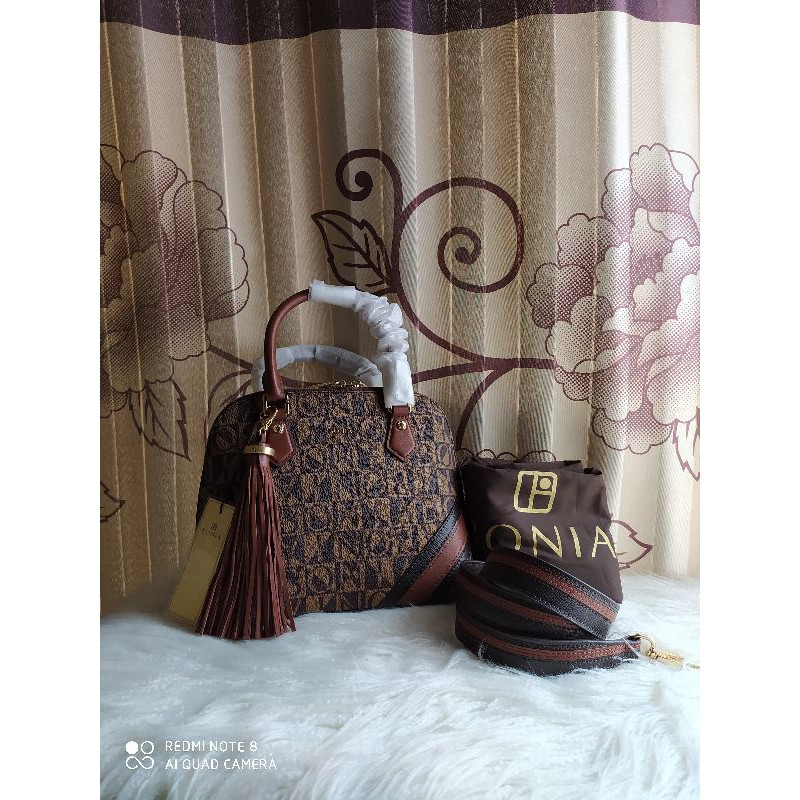 BONIA ALMA STRIPE MONO SATCHEL