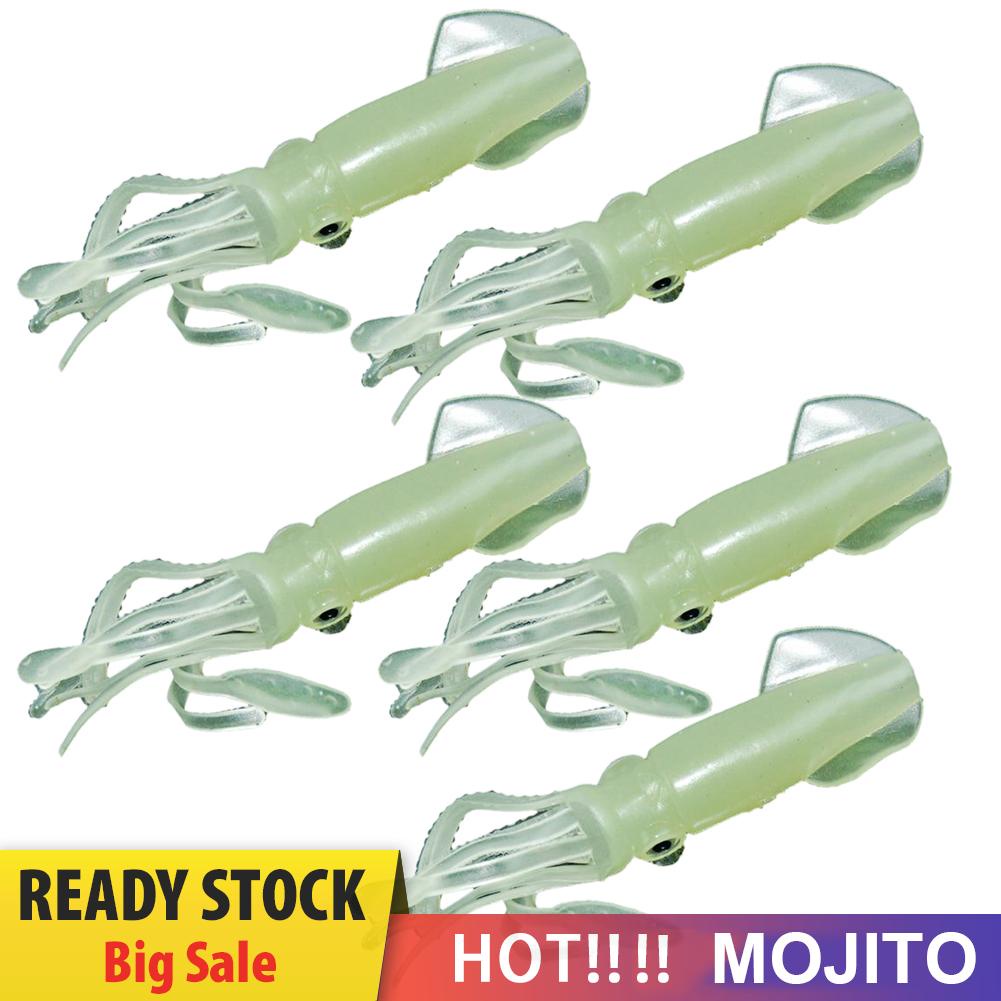 5pcs Umpan Pancing Bentuk Cumi-Cumi Luminous Ukuran 4.3 Inci