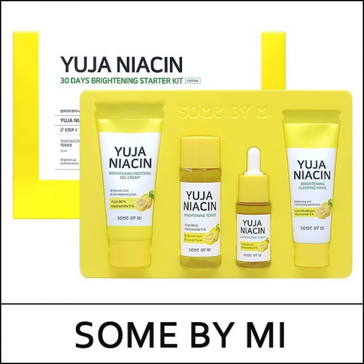 DIJAMIN ORIGINAL - Somebymi YUJA NIACIN Brightening Starter Kit (4 Item) - Some By Mi Kuning Me Mini