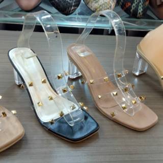Mutty shoes Heels hak kaca valentino tali mika jelly Mutty shoes Heels hak kaca valentino tali mika jelly