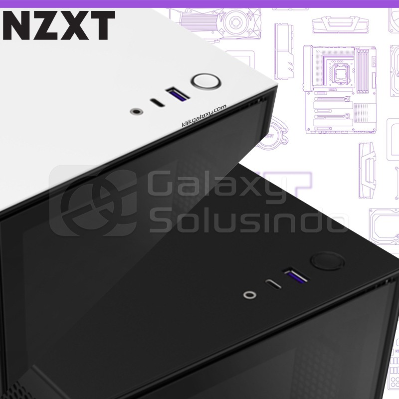 NZXT H1 Black Tempered Glass Mini-ITX Gaming Case with PSU, AIO, and Riser Card