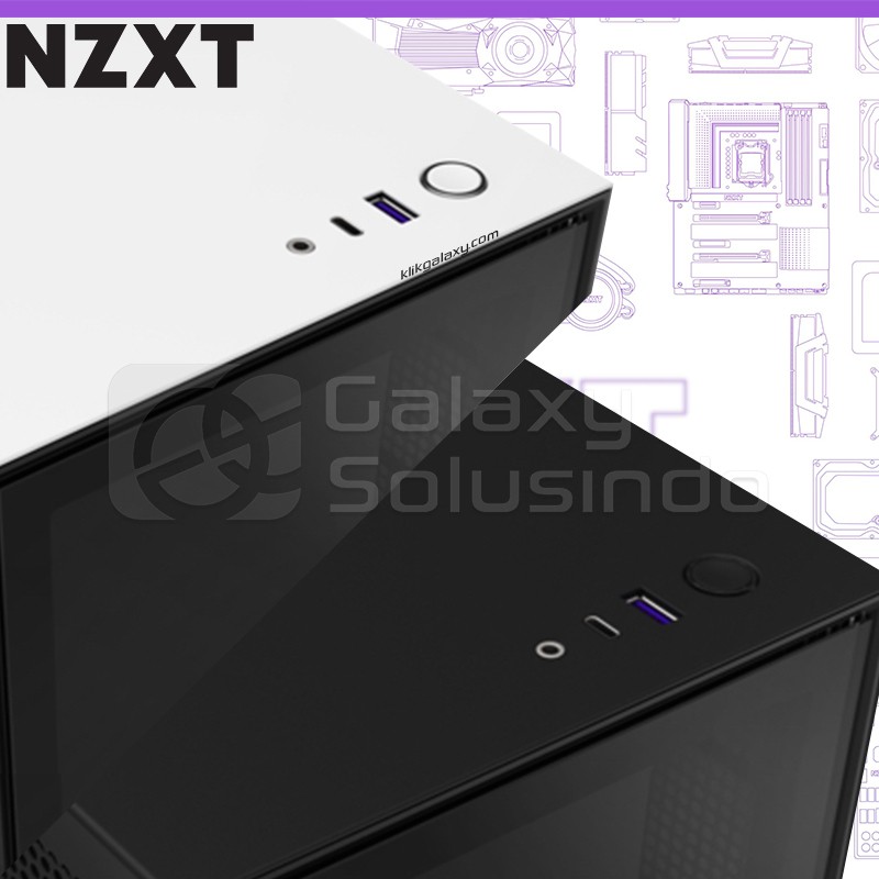 NZXT H1 White Tempered Glass Mini-ITX Gaming Case with PSU, AIO, and Riser Card