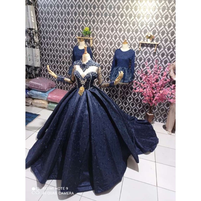 KHUSUS PO GAUN PENGANTIN JUMBO BIG SIZE BARBIE AKAD BALLGOWN MEKAR GAUN PENGANTIN AKAD EKOR PANJANG