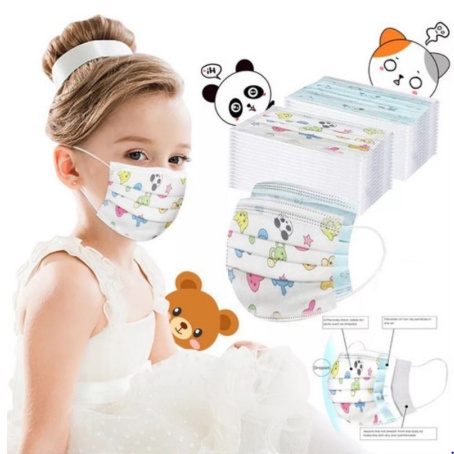 Masker Anak Earloop Karakter 3 Ply Murah