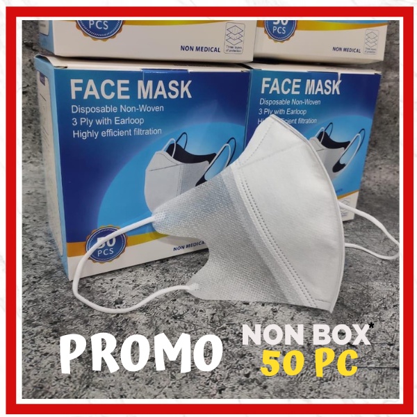 MASKER DUCKBILL PUTIH ISI 50 PC NON BOX FACEMASK