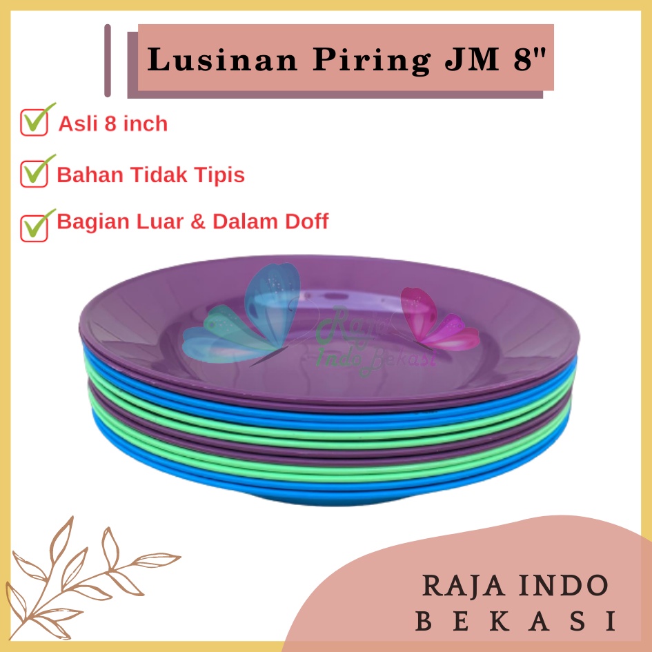 Lusinan Tebal Piring Plastik 8 Inch Warna Putih Pink Biru Pastel - Piring Kecil Besar Set Makan Plastik Acara Pesta Melamin Rotan Murah - Piring Plastik Lusinan Isi 12