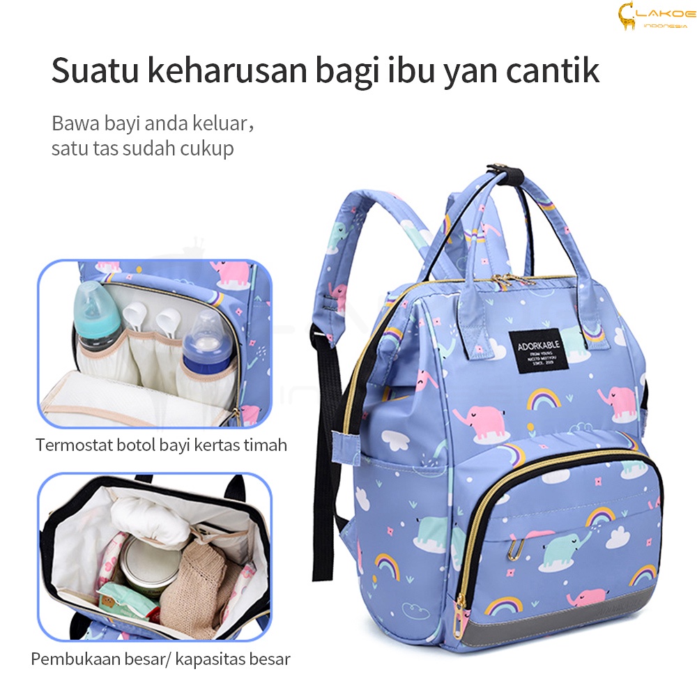 LAKOE Tas Bayi Multifungsi Baby diaper bag tas Perlengkapan bayi