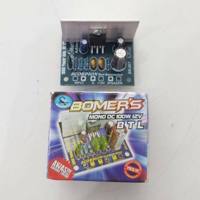 Kit Power Amplifier Mini BOMER'S 100 Watt Mono DC Ampli Walet 12 Volt