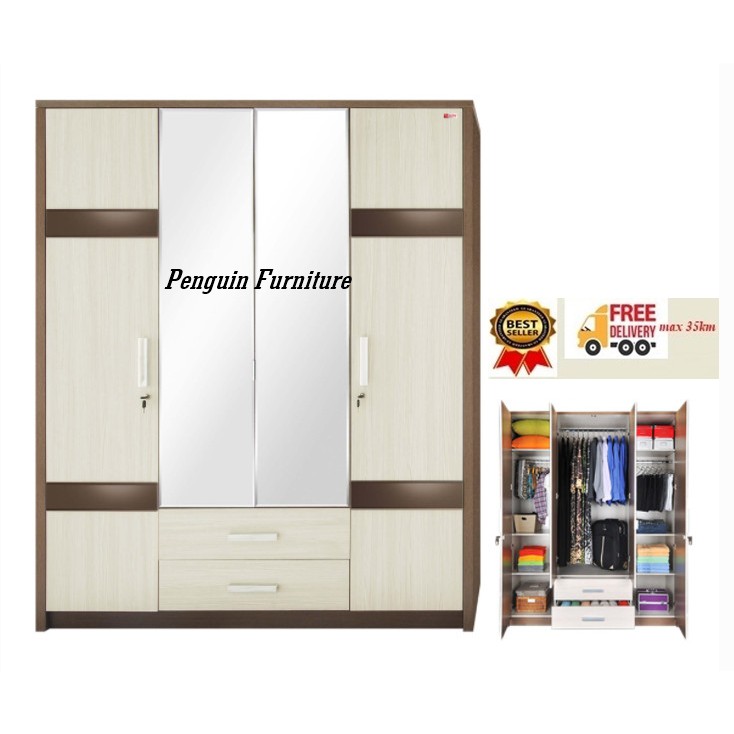 Lemari Pakaian 4 Pintu + Cermin Activ Premio LP401