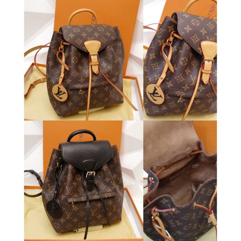 Lv montsouris backpack import premium quality free box / backpack murah / ransel lv import