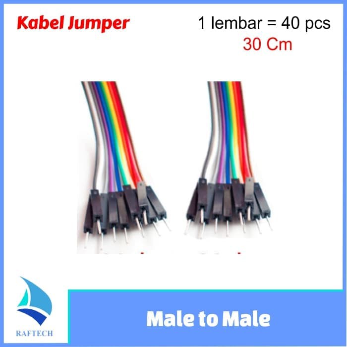 Kabel Jumper arduino Dupont Pelangi 30 cm Male to Male 1 lembar