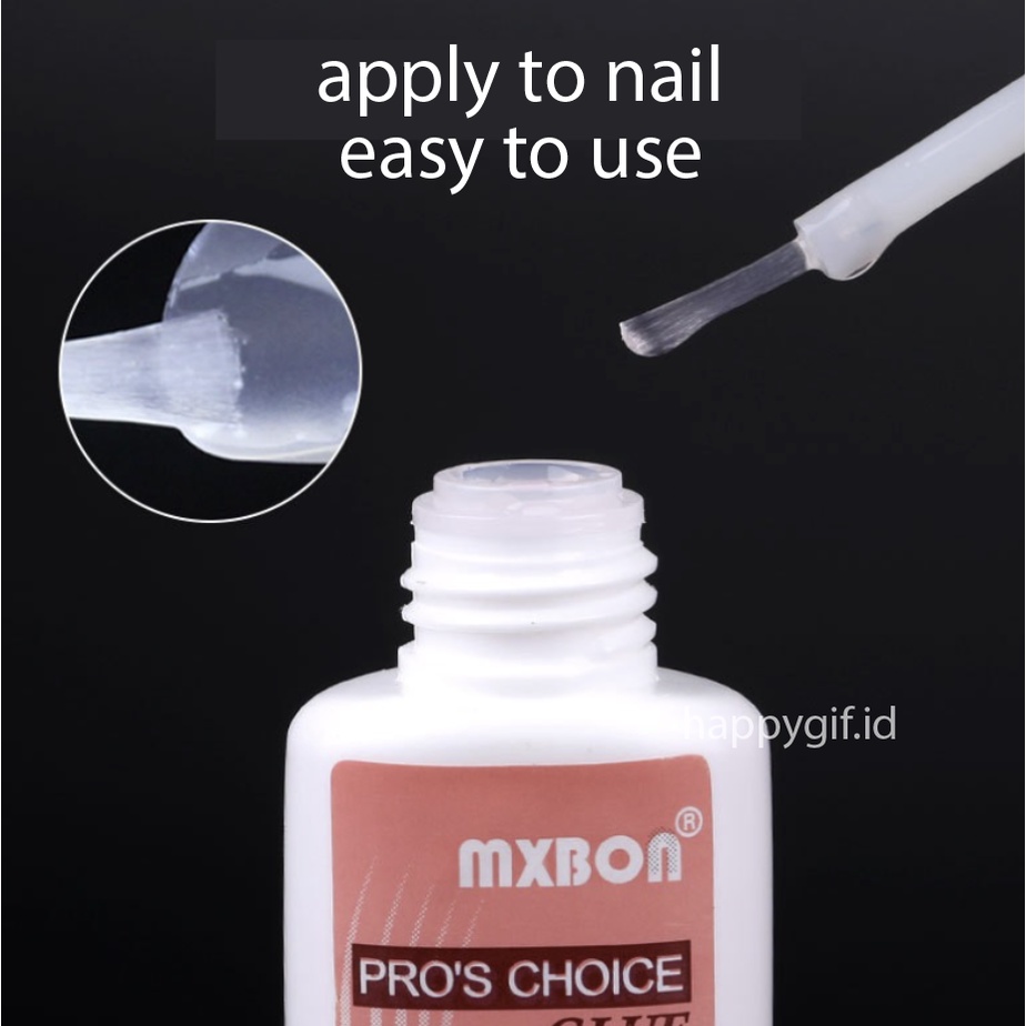 MXBON Lem Kuku Palsu Cepat Kering Dengan Brush Untuk Nail Art KU002