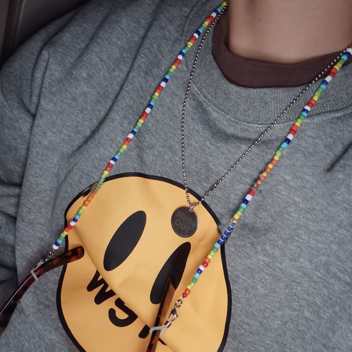 Roselife Tali Lanyard Manik-Manik Warna-Warni Handmade Dengan Klip Holder Masker / Kacamata Anak / Dewasa