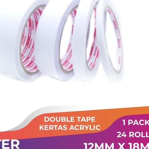 

♠ DOUBLE TAPE 12MM x 18 METER DOUBLETAPE KERTAS PUTIH SAZANAMI ISI 24ROL ➧