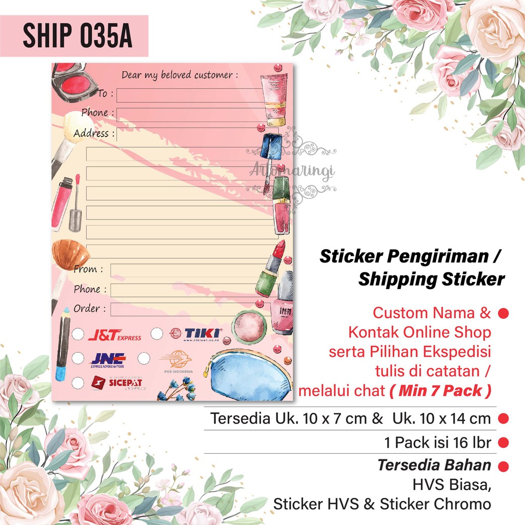 

Shipping Sticker 1 pack isi 16pcs Stiker Pengiriman Stiker Alamat