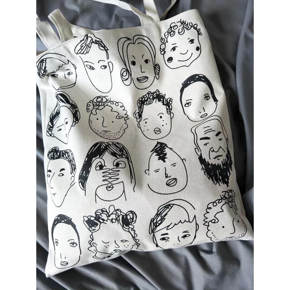 Tas Totebag Wanita / Tas Fashion Wanita / Tas Serbaguna &quot;People Face Expression&quot;