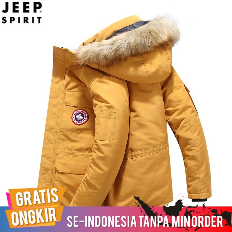 Jaket Pria Parka Import Original Jeep Spirit Musim Dingin Berlapis Kapas Pria Tebal UK Besar Outdoor