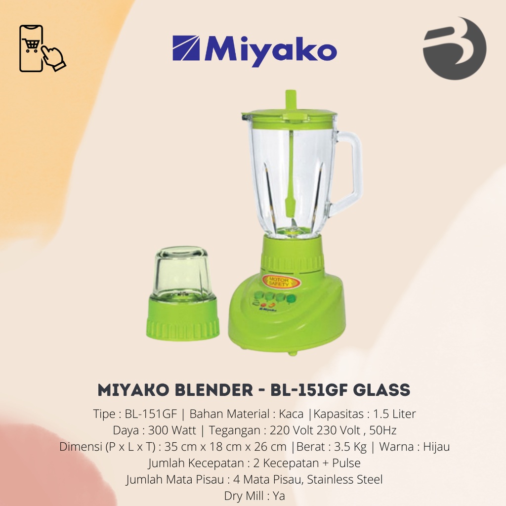 Miyako Blender - BL-151GF GLASS