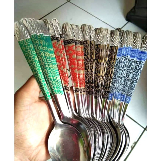 12 PCS Sendok Makan Batik 1 lusin