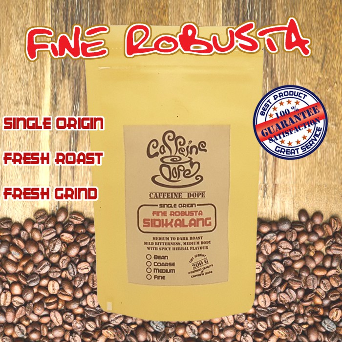 

Kopi Robusta Sidikalang 200 Gr -Fine Robusta- Bean/Biji & Ground/Bubuk