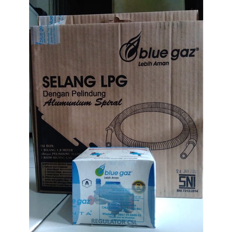 Paket Regulator CSL Dan Selang gas Blue Gaz